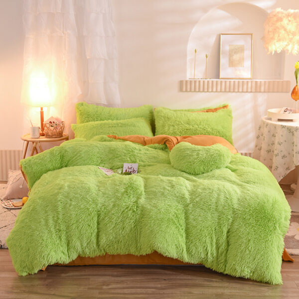 Luxury Thick Fleece Duvet Cover Queen King Winter Warm Bed Quilt Cover Pillowcase Fluffy Plush Shaggy Bedclothes Bedding Set Winter Body Keep Warm - Image 8