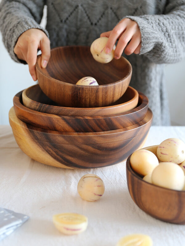 Acacia wooden bowl wooden tableware - Image 8