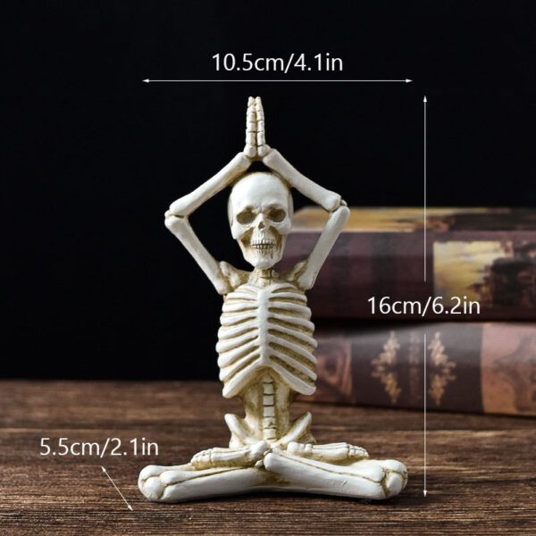 Halloween Horror Desktop Decoration Resin Ornaments Feature Modeling Yoga Skull Skeleton - Image 9