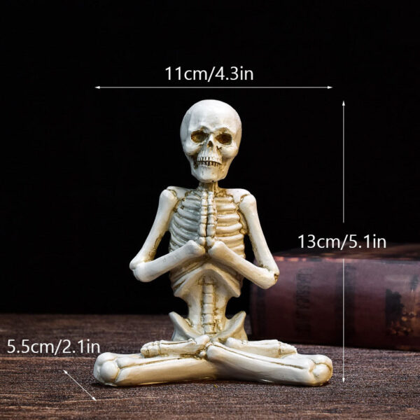 Halloween Horror Desktop Decoration Resin Ornaments Feature Modeling Yoga Skull Skeleton - Image 2