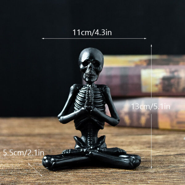 Halloween Horror Desktop Decoration Resin Ornaments Feature Modeling Yoga Skull Skeleton - Image 5