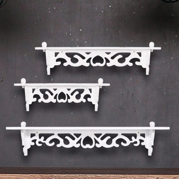 Set of 3 Shabby Floating Wall Shelves Bookshelf Display Wall Shelf Storage Rack - Image 5