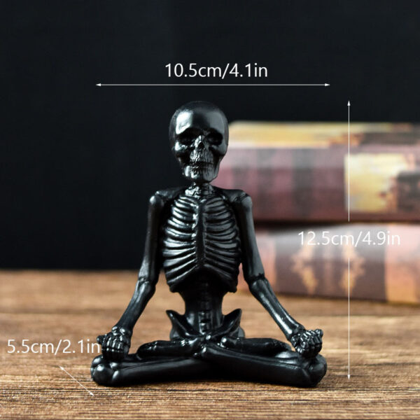 Halloween Horror Desktop Decoration Resin Ornaments Feature Modeling Yoga Skull Skeleton - Image 4